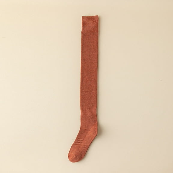 Hauaitttt Knee Socks Autumn and Winter High Tube Warm Stockings Long Tube Ladies Solid Color Loop Hosiery 3 Pairs Girls Thigh High Pack of Stockings Christmas Tights Women High Waist Stockings for