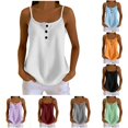 thumbnail image 1 of Hauaitttt Knit Adjustable Camisole with Button Details for – Stretchy Tank Top Without Sleeves and Seaming Sports Top Women, 1 of 4