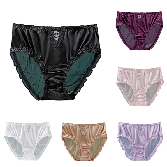 Hauaitttt Lace High Waist Seamless Panties Breathable Comfort Plus Size Underwear Mesh Thong Panties