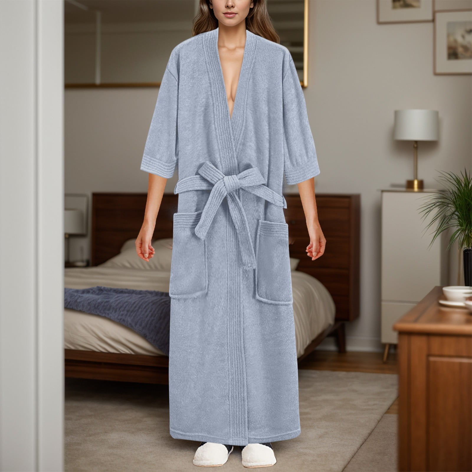 Hauaitttt Ladies Absorbent Quick Drying Short Sleeved Robe Bathrobe Towel  Bathrobe plus Sized Women Robes Lightweight Robe 3x Women Robe Tie Women  Robes for Teens Womens Warm Robe Mom Daughter - Walmart.com