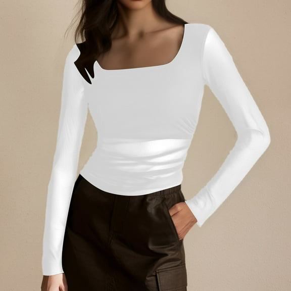 Hauaitttt Ladies' Fashion Casual Solid Color Trendy Long Sleeve Mesh Top T Shirt Long Sleeve Comfort Women Compression Shirts 2 T Casual Women Summer Women Stripe Shirt Space Short Womens Turtleneck