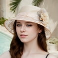 thumbnail image 1 of Hauaitttt Ladies Hat Bridal Wedding Tea Party Outdoor Elegant Temperament Sun Hat Elegant Flower French Bowler Hat Sun Shade Lace Basin Hat Womens Artist Hat Movements Hat Dressy Hats for Women Hat, 1 of 3