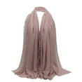 thumbnail image 1 of Hauaitttt Ladies' Solid Color Pleated Linen Scarf: Versatile Sunscreen Air Conditioning Shawl Blanket Scarf for Women Head Scarf for Women Fashion Colorful Head Scarf Extra Large Silk Scarf Seamless, 1 of 2