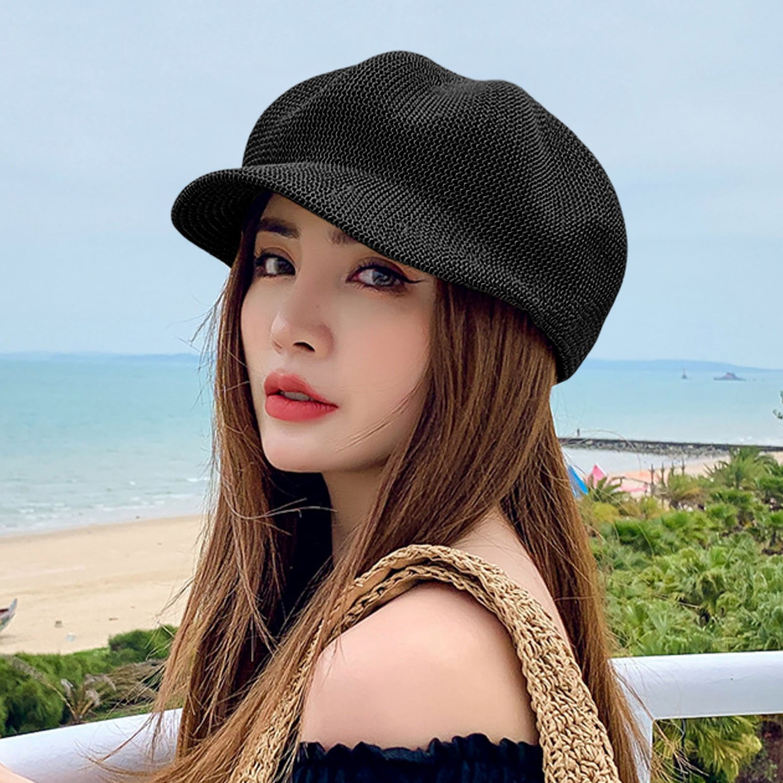 Breathable Mesh Newsboy Cap Beret - Summer Octagonal Sun Hat 