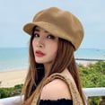 thumbnail image 1 of Hauaitttt Ladies Summer Outing Sunblock Tongue Octagon Beret Hat Girls Ladies Cap Big French Small Party Hats Women Winter Hats Ladies French Hat Chef Hat Visor Men Artist Hair Girls French Hat Boys, 1 of 3