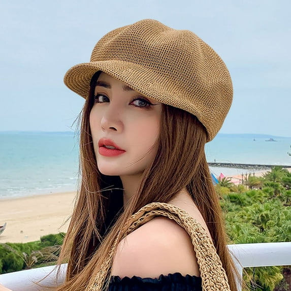 Hauaitttt Ladies Summer Outing Sunblock Tongue Octagon Beret Hat Girls Ladies Cap Big French Small Party Hats Women Winter Hats Ladies French Hat Chef Hat Visor Men Artist Hair Girls French Hat Boys