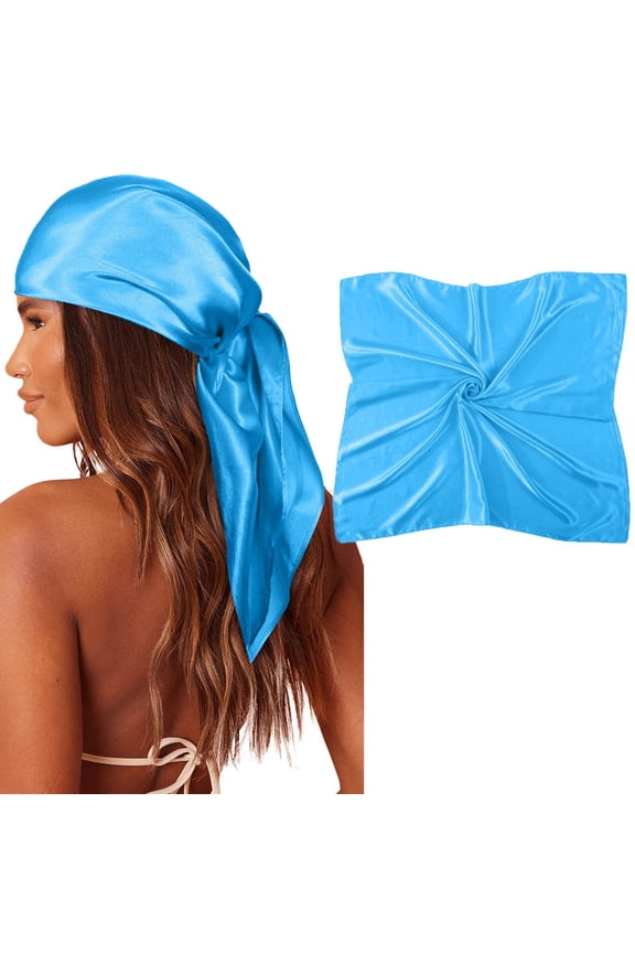 Large Square Satin Head Scarf Silk Hair Scarf Square Hair Bandanas Large Scarf Sleeping Head Wraps for Women Ladies Rainbow Sequin Clueless Hat Women Large Hat Winter Toddler Men Wide Hats