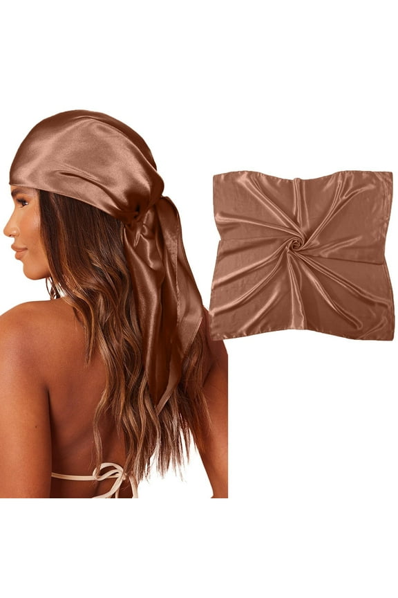 Large Square Satin Head Scarf Silk Hair Scarf Square Hair Bandanas Large Scarf Sleeping Head Wraps for Women Cute Womens Hats for Women French Bulk Wool Hat French French Fuzzy Hat Hats