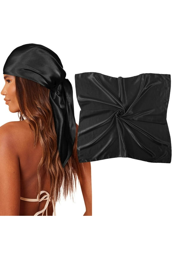 Large Square Satin Head Scarf Silk Hair Scarf Square Hair Bandanas Large Scarf Sleeping Head Wraps for Women Miniature French Women Extra Large Men Fashion Hats French Bray Hat Wool for
