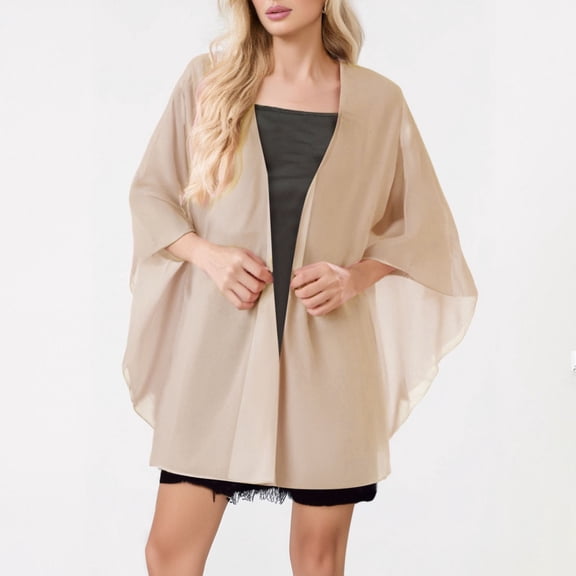 Hauaitttt Layer Chiffon Shirt Thin Breathable Shawl Bride Matching Dress Evening Dress Blouse Solid Color 1920s Shawl Winter Shawl Wraps for Women Bridal Wool for Women Winter Wrap for Women Shawl