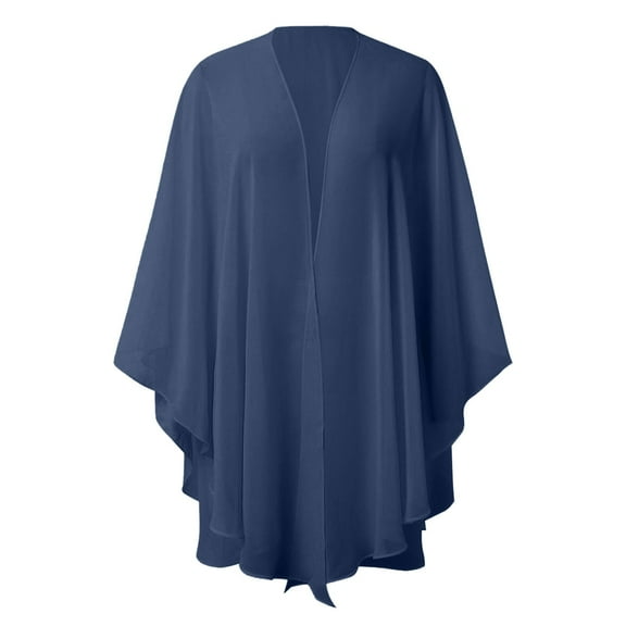 Hauaitttt Layer Chiffon Shirt Thin Breathable Shawl Bride Matching Dress Evening Dress Blouse Solid Color Hooded Cloak for Women Floor Length Neck Scarf Women Winter Womens plus Size Cloak with Hood