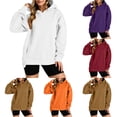 thumbnail image 1 of Hauaitttt Lightweight Ladies Hooded Sweatshirt with Front Pocket for and Autumn – Cozy Casual Top for Everyday Wear Sleep Hoodies Women Hooded Sweat Shirt for Womens Button down Hoodie Women, 1 of 5