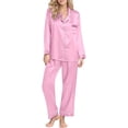 thumbnail image 1 of Hauaitttt Long Sleeve Button Down Shirt for Women Men Comfortable Casual Party Wear Versatile Everyday Outfit Soft Breathable Fabric Pants Set for Women Robe and Pajama Set for Women Womens Pajamas, 1 of 6