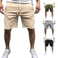 thumbnail image 1 of Hauaitttt Men's Casual Mid Waist Shorts Pant Solid Splice Pocket Knee Length Shorts Casual Loose Fashion Pant Short Pole Sweat Pants Casual Track Pants 42x29 Mens Pants Thrill Sweatpants Boy 9 10, 1 of 7