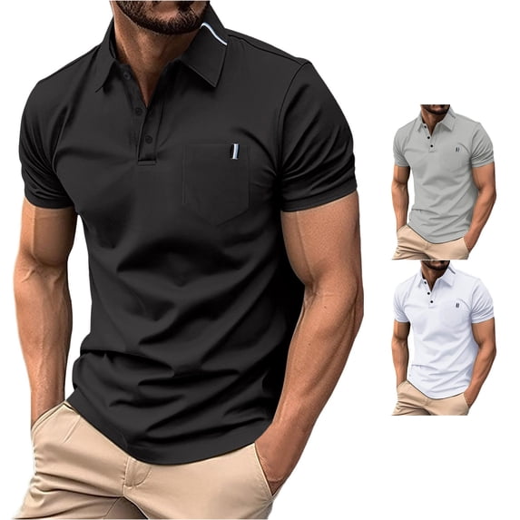 Hauaitttt Men's Short Sleeve Shirt Summer Casual Solid Holiday Shirts Tops Pack of Turtle Neck Top for Men Short Sleeve Scrub Jackets Shirt for Men Mans Shirts Men Graphic T Shirts Tall T Shirt Top