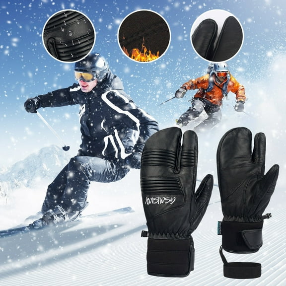 Hauaitttt Men's Ski Gloves Winter Skis Snow Warm Men's Gloves Winter Ski Gloves Sheepskin Material Ski Gloves Gloves Mittens Women Mittens for Women Cold Weather Heated Women Gloves Gloves Mittens