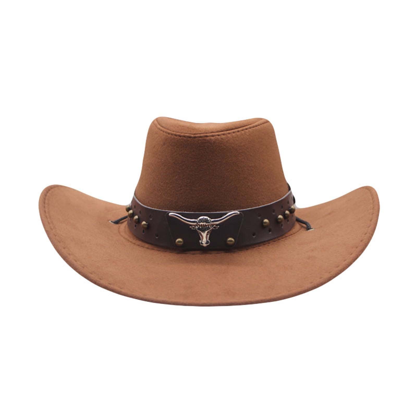 Hauaitttt Men's Western Cowboy Style Hat Jazz Style Bowler Hat for