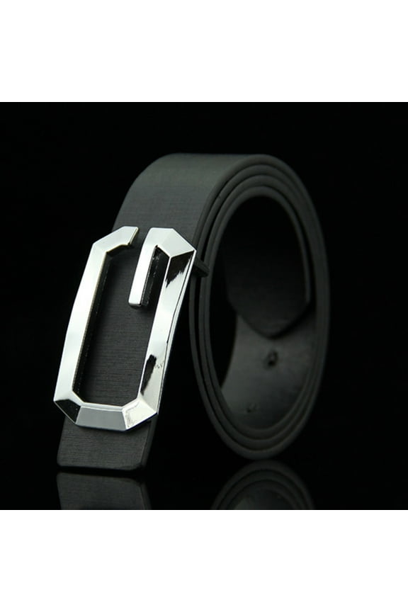 Men's and Women's G Buckle Belt Neutral Gold G Smooth Buckle Belt Imitation Leather Smooth Buckle Casual Pants Belt. Suit Belt Waist Belts for Women for Dresses Leather Belt Wide Leather