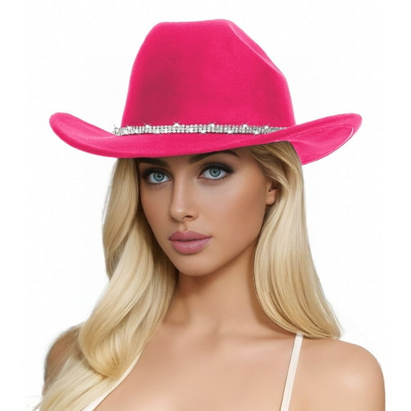 Hauaitttt Men's and Women's Woolen Hats Western Cowboy Top Hat Three Of Rhinestones Tennis Baseball Cap Women Hats for Summer Fashion Nine Tails Hat Beach Hats for Women Big Head River Rafting Hats