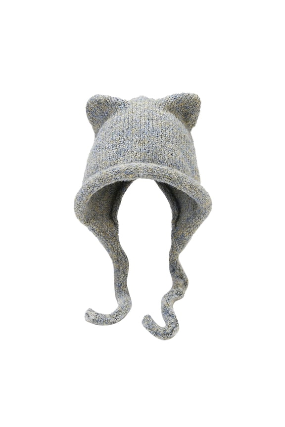 New Cat Ear Braid Knitted Hat Winter Outdoor Warm Cute Braid Hair Hat Ear Cold Hat Winter Gear Warm Gear for Men Coon Skinned Cap Winter Hat Man Windproof Hat Women Adults Winter Hat Head
