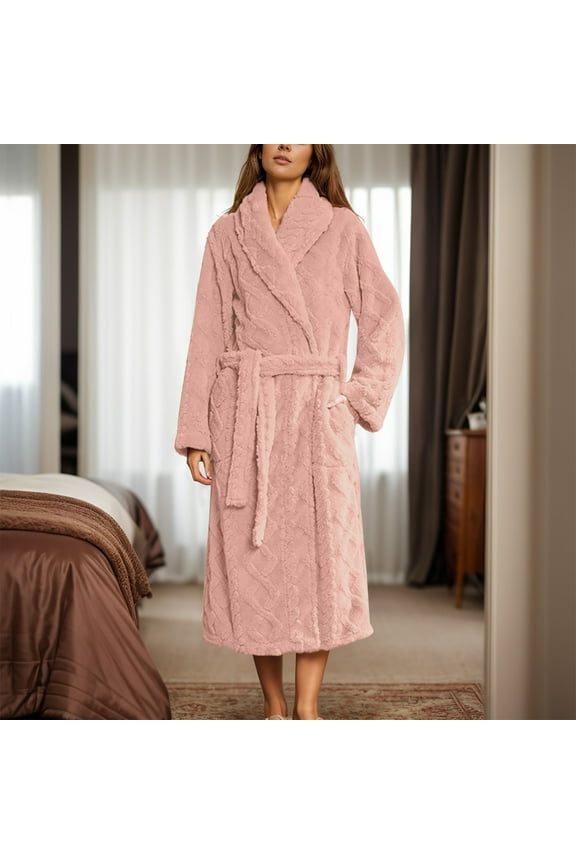 New Coral Velvet Padded Beautiful Velvet Robe Lengthened Bathrobe Womens Fuzzy Robe Long Bathrobe for Women Towel Material Microfiber Robes for Women Kimono Japanese Women plus Size Drop