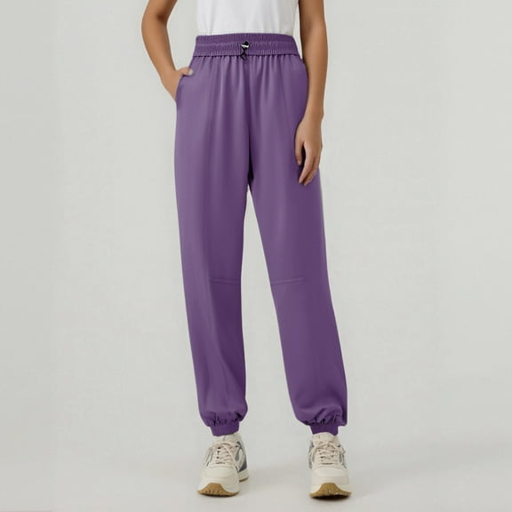 Hauaitttt New Summer Drawstring Sweatpants Women's High Waist Corset Light Sun Pants Gym Pants Loose Running Pants Womens Clothes Elastic Waist Sweatpants Casual Pants for Women Stretch Pants for