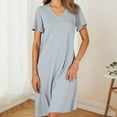 thumbnail image 1 of Hauaitttt Nightgowns for Women with Built In Bra V Neck Short Sleeve Sleepwear Casual Loose Nightshirts Soft Comfy Sleepshirts Cactus Nightshirt Pajama Sleepwear Sleepwear Nightgown plus Size Pajamas, 1 of 4