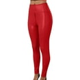 thumbnail image 1 of Hauaitttt Pants Leggings Stretch Waisted Womens High Leather Pleather Pants Zip Open Crotch Pants Leather Leggings for Women Latex Pants Quiet Clubbing Sparkly Leggings Riding Hood Leggings Leather, 1 of 5