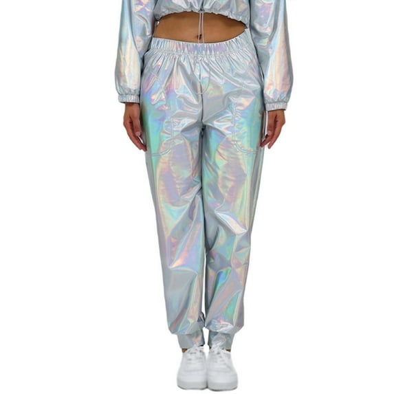 Hauaitttt Performance Clothing New Casual Pants Color Elastic Waist and Ankle Trousers Womens Pants Casual Trouser Paper Bag Pants Elastic and Track Pants Women Casual Pants for Women Long Women