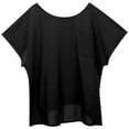 thumbnail image 1 of Hauaitttt Pure Color Round Neck Linen Pocket Casual Loose Short Sleeve T Shirt for Women Everyday Relaxed Fit Top Woman Long Sleeved Shirts T Shirt Women Soft Women Running Shirt Long Sleeve T Shirt, 1 of 6