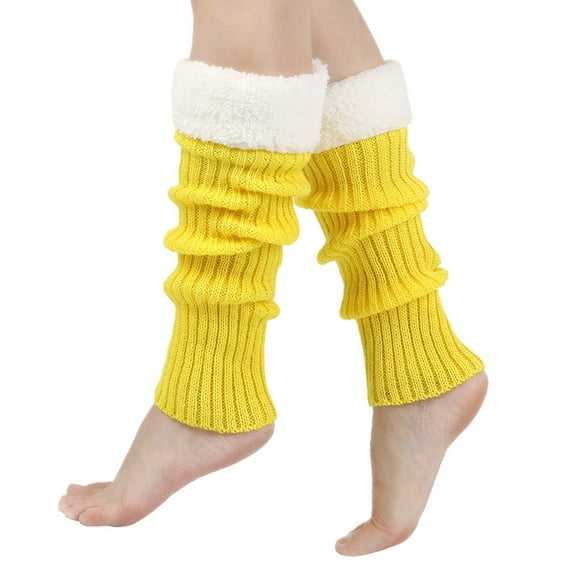 Hauaitttt Retro Knitted Leg Warmers Crochet Long Boot Socks Christmas Thickened Warm Socks for Women Adult Party Dance Yoga Nylon Stockings Women Stockings with Lace Large Stockings Christmas Knee