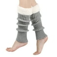 thumbnail image 1 of Hauaitttt Retro Knitted Leg Warmers Crochet Long Boot Socks Christmas Thickened Warm Socks for Women Adult Party Dance Yoga Small Stockings Christmas Bulk Knee Sacks High Neck Fishnet Bodysuit Thigh, 1 of 5