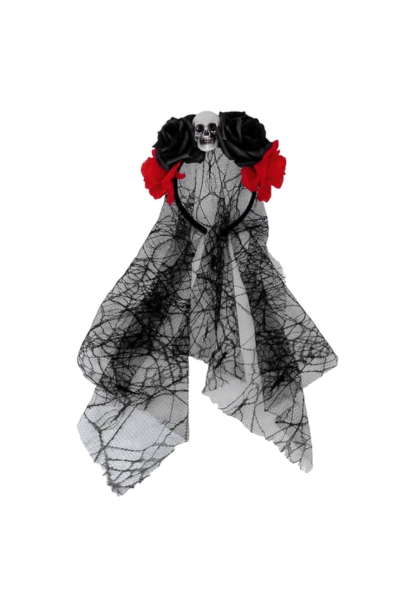 Rose Flower Headband Day of The Dead Mexican Gothic Skeleton Lace Headdress Fancy Dress Girl Headdress Wedding Accessories Sweat Bands Boys Headbands for Boys Headbands Men Basketball Head
