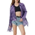 thumbnail image 1 of Hauaitttt Sequin Fringe Jacket Shiny Disco Outfit Theme 90s Streetwear Jacket Glitter Tassel Coat Woman's Clothes Women Open Jackets Womens Autumn Winter Jacket Casual Outwear Womens Outfits Casual, 1 of 5