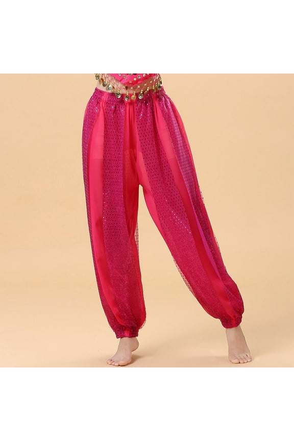 Sequin Pants Belly Dance Performance Dance Pants Chiffon Highlight Pants Womens plus Size Sweatpants Women Trouser Pants Casual Business Casual Pants for Women plus Size Women Bow Tie High