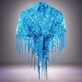 thumbnail image 1 of Hauaitttt Sequined Tassel Small Shawl Casual Blouse Small Shawl. for Evening Dresses Satin Coat for Women Womens Shawls / Capes Blanket Scarf for Women Teal Shawl Scarf Button Western Scarf Slide, 1 of 3