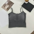 thumbnail image 1 of Hauaitttt Shelf Bra Camisoles Adjustable Spaghetti Strap Tank Tops Basic Layer 1975 Crop Top Sequin Top for Women 90s Top Women Sheer Top Slim Fit Rayon Tops Women Undershirt Top All Tops for Women, 1 of 7