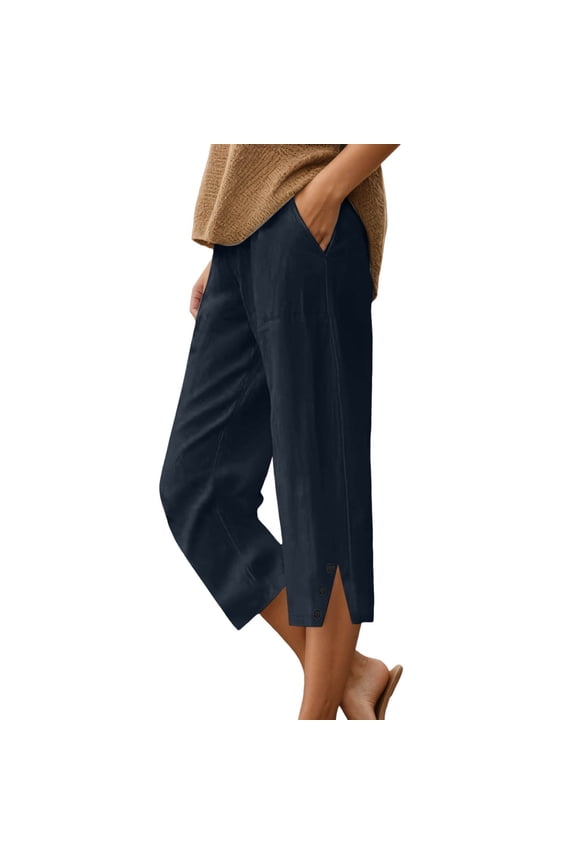 Shorts for Women Knee Length Linen Capris Lightweight Summer Straight Leg Beach Shorts with Pockets Womens Casual Pants 22w Women Business Casual Pants plus Size Track Women Womens Pants
