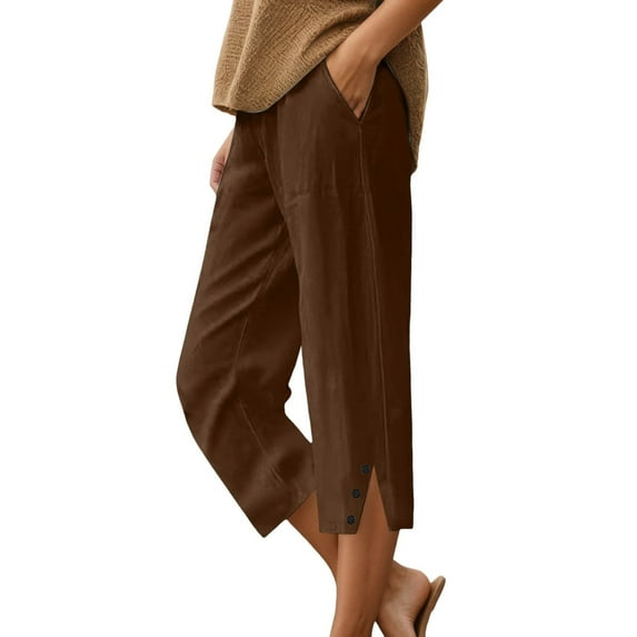 Hauaitttt Shorts for Women Knee Length Linen Capris Lightweight Summer Straight Leg Beach Shorts with Pockets Womens Casual Pants 22w Women Business Casual Pants plus Size Track Women Womens Pants