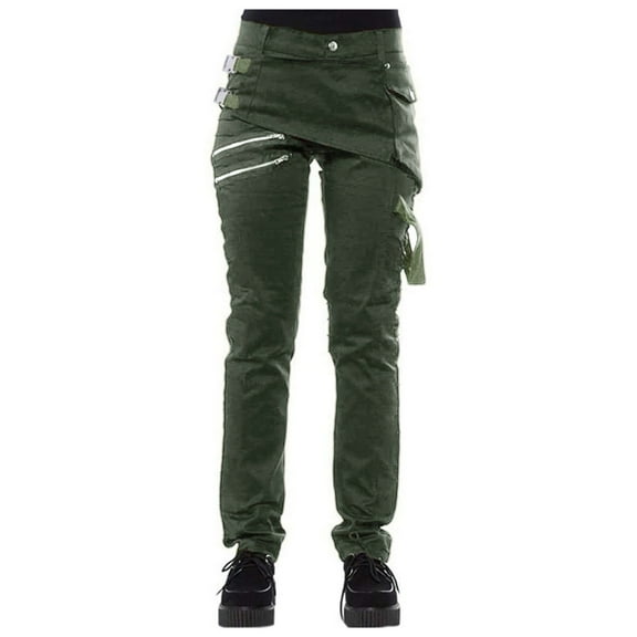 Hauaitttt Slim Denim Pants Women Side Handsome Gothic Retro Trousers Women Pants Casual Women Casual Pants for Work plus Size Pant Suits for Women Business Casual Womens Casual Pants with Pockets