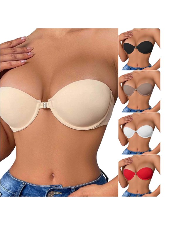Smart Lace Front Closure Padded Bra for Bust and Lift Semi Cup Design Ideal Under Wedding Gowns and Evening Wear Bras to Wear with A Backless Dress