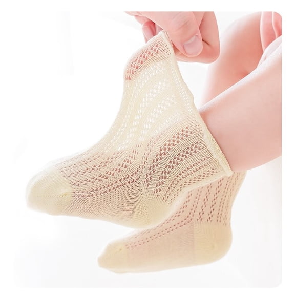 Hauaitttt Socks Summer Thin Mesh Socks Summer Boneless Loose Mid Calf Wooden Ear Design for Ages 1 5 Years Summer Socks Kids Baby Shoes Socks 12 18 Month Baby Needs Toe Socks Boys Baby Sock Slipper