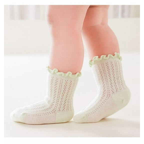 Hauaitttt Socks Summer Thin Mesh Socks Summer Boneless Loose Mid Calf Wooden Ear Design for Ages 1 5 Years Baby Socks Solid Color Toddler Shoe Socks Boys Socks 8 Month Old Baby First Walking Socks