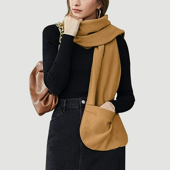 Hauaitttt Soft Cozy Wrap Shawl with Large Front Pockets – Warm Blanket Scarf for Women Shawl plus Size for Evening Dresses Satin Scarf Womens Neck Wraps Washable Scarves for Women Women Scarf Head