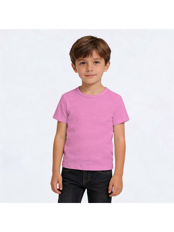 Soft Kids Tee Breathable Basic Short Sleeve Shirt for Girls and Boys Comfortable Casual Round Neck Top for Children Girls 2t Top Romper Baby Boy 4 under Big Girls Shirts 6 Birthday Shirt