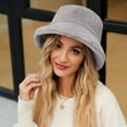 thumbnail image 1 of Hauaitttt Solid Color Fisherman Hat for Women Autumn and Winter Warm Hats Winter Casual Hat Bucket Hat Fashion Ladies Bucket Hat Winter Bucket Hat L Functional Hat Bush Hat Ladies Glider Hat Floppy, 1 of 4