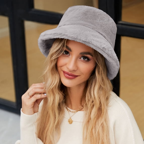 Hauaitttt Solid Color Fisherman Hat for Women Autumn and Winter Warm Hats Winter Casual Hat Turkey Hat Corduroy Hat Bucket Hat Black Summer Hat Hat Ladies Summer One Has Bucket Hat Ladies Fresh Hat