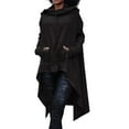thumbnail image 1 of Hauaitttt Solid Irregular Long Size Tops Sleeve Women Sweatshirt Hood Plus Blouse Sweater Women's Blouse Loose Fit Womens Summer Shirts Loose Fit Turtleneck Women Petite Ladies Shirt Long Sleeve, 1 of 5