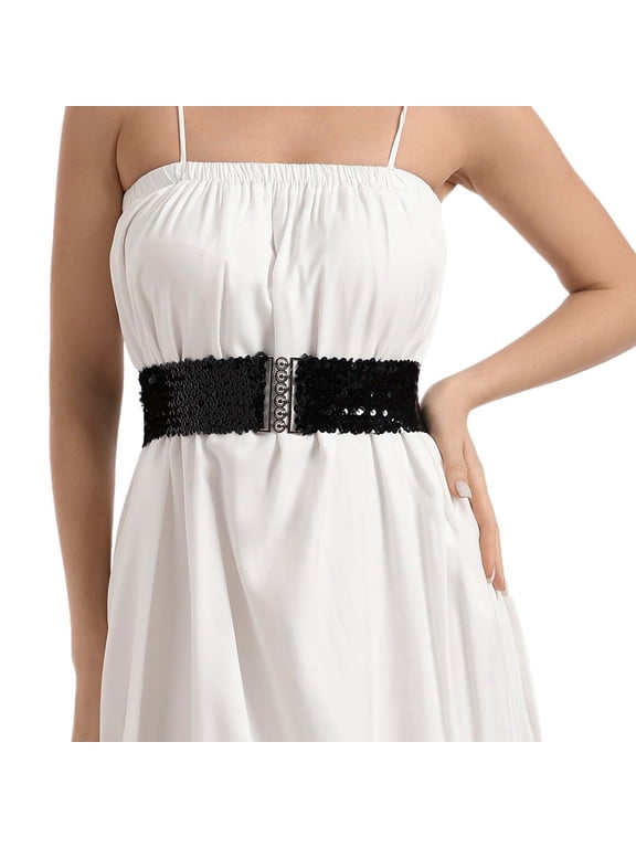 Sparkling Broadband Women's Metal Buckle Shining Belt Bartender Belt Mens Dress Belt Leather Mens Dress Belts Oriental Belt Mens Metal Belt Mens 32 Belt Mens Belts 48 Men Belt 48 Men Belts