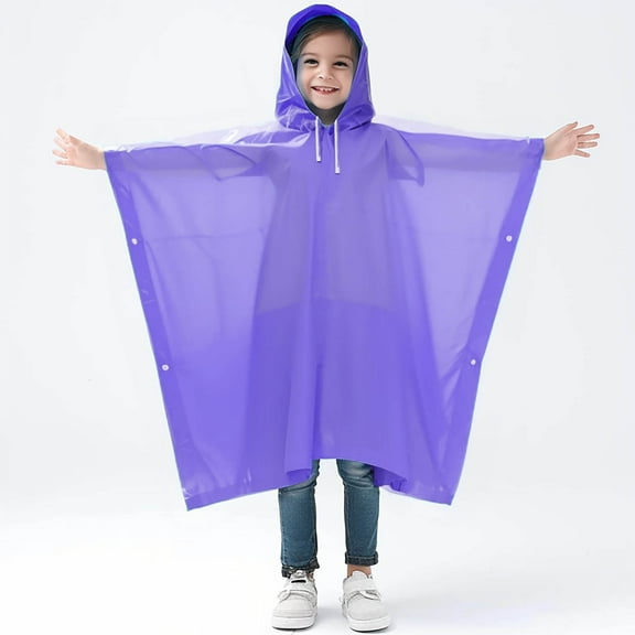 Hauaitttt Spring Summer and Autumn Boys' and Girls' Plain Color Buttoned Thick Poncho Raincoats Rain Ponchos Kids Hiking Rain Coat Rain Coats and Umbrellas for Girls Winter Coats Girls Kids 5 Years